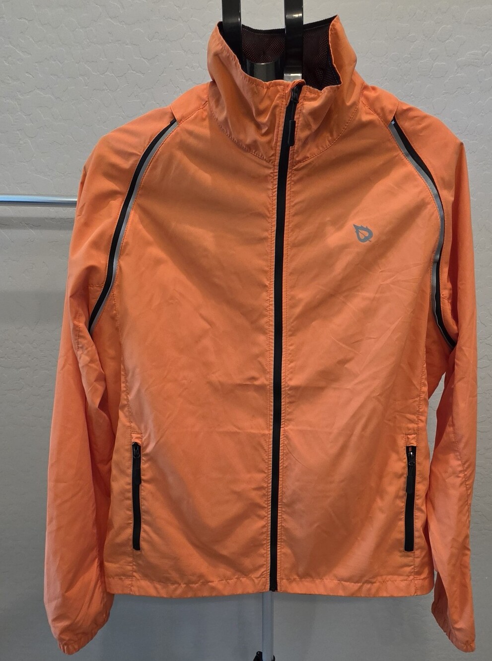 Baleaf Men's Bright Orange Lightweight Windbreaker with Black Trim